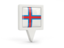 Faroe Islands. Square pin icon. Download icon.