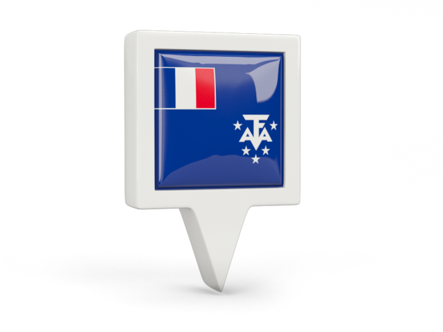 Square pin icon. Download flag icon of French Southern and Antarctic Lands at PNG format