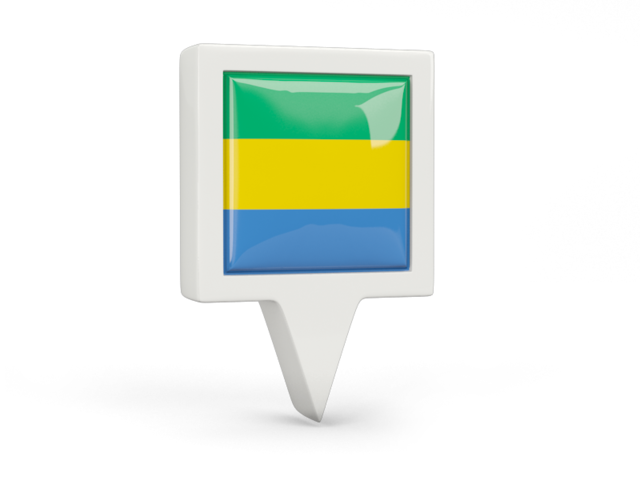 Square pin icon. Download flag icon of Gabon at PNG format
