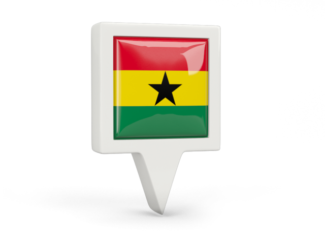 Квадратный флажок. Скачать флаг. Гана