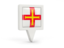 Guernsey. Square pin icon. Download icon.