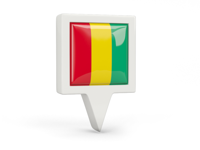 Square pin icon. Download flag icon of Guinea at PNG format