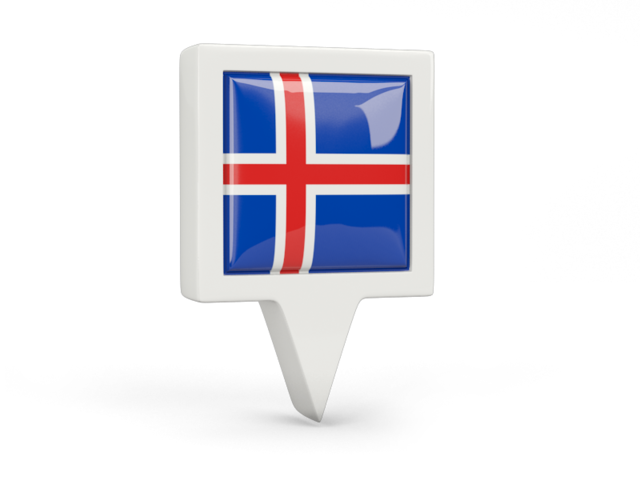 Квадратный флажок. Скачать флаг. Исландия