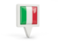 Italy. Square pin icon. Download icon.