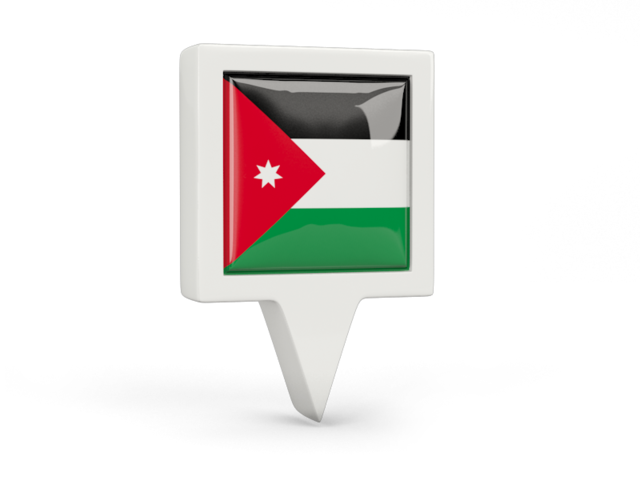 Square pin icon. Download flag icon of Jordan at PNG format