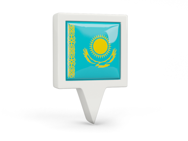 Square pin icon. Download flag icon of Kazakhstan at PNG format
