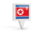 North Korea. Square pin icon. Download icon.