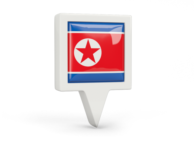 Квадратный флажок. Скачать флаг. Северная Корея