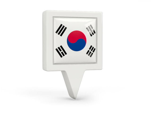 Квадратный флажок. Скачать флаг. Южная Корея