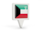 Kuwait. Square pin icon. Download icon.