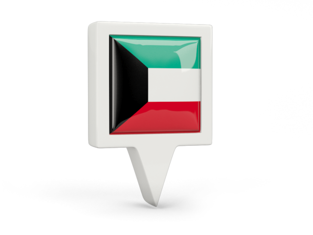 Square pin icon. Download flag icon of Kuwait at PNG format