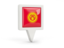 Kyrgyzstan. Square pin icon. Download icon.