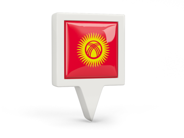 Square pin icon. Download flag icon of Kyrgyzstan at PNG format