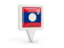 Laos. Square pin icon. Download icon.