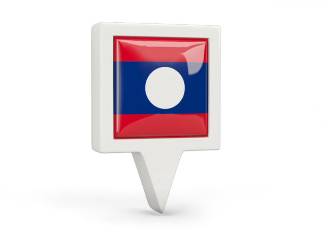 Square pin icon. Download flag icon of Laos at PNG format