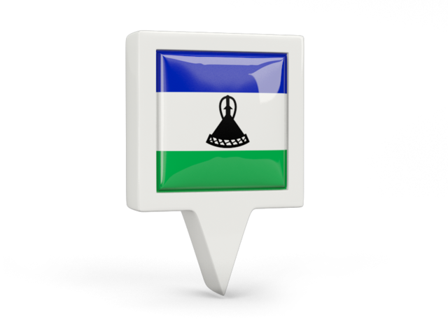 Square pin icon. Download flag icon of Lesotho at PNG format