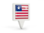 Liberia. Square pin icon. Download icon.
