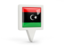 Libya. Square pin icon. Download icon.