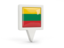 Lithuania. Square pin icon. Download icon.