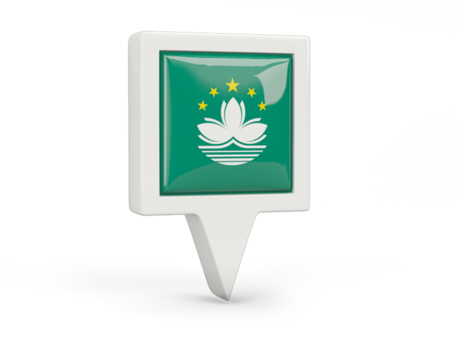 Square pin icon. Download flag icon of Macao at PNG format