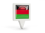 Malawi. Square pin icon. Download icon.