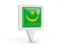 Mauritania. Square pin icon. Download icon.