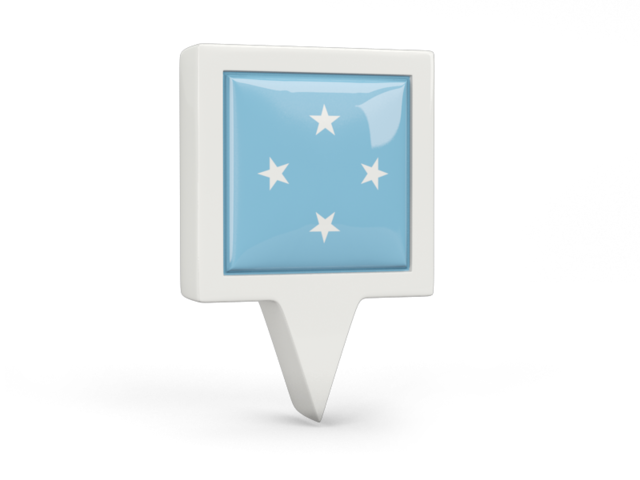 Square pin icon. Download flag icon of Micronesia at PNG format