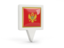 Montenegro. Square pin icon. Download icon.