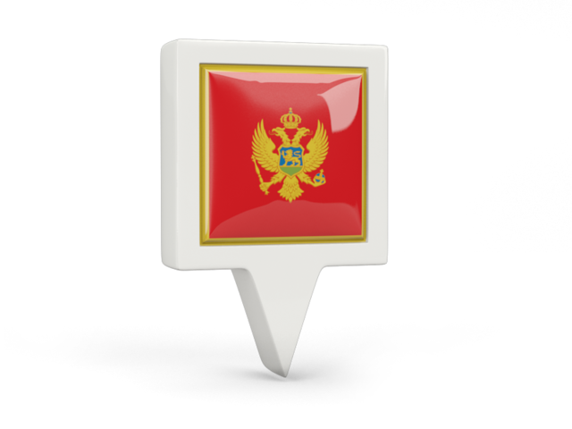 Square pin icon. Download flag icon of Montenegro at PNG format