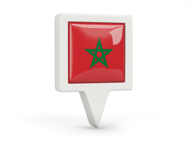 Квадратный флажок. Скачать флаг. Марокко