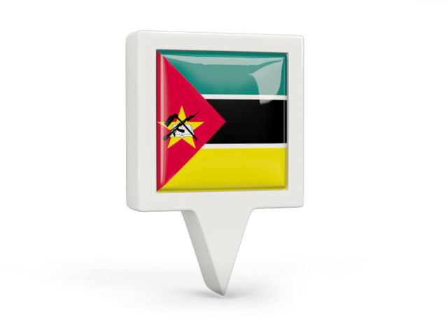 Square pin icon. Download flag icon of Mozambique at PNG format