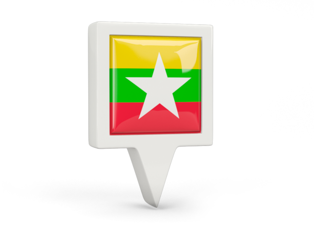 Square pin icon. Download flag icon of Myanmar at PNG format