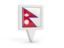 Nepal. Square pin icon. Download icon.