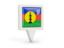 New Caledonia. Square pin icon. Download icon.