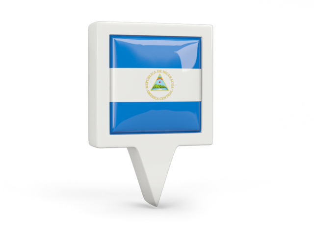 Square pin icon. Download flag icon of Nicaragua at PNG format