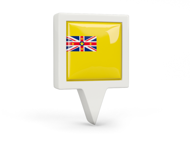 Square pin icon. Download flag icon of Niue at PNG format
