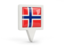 Norway. Square pin icon. Download icon.