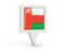 Oman. Square pin icon. Download icon.