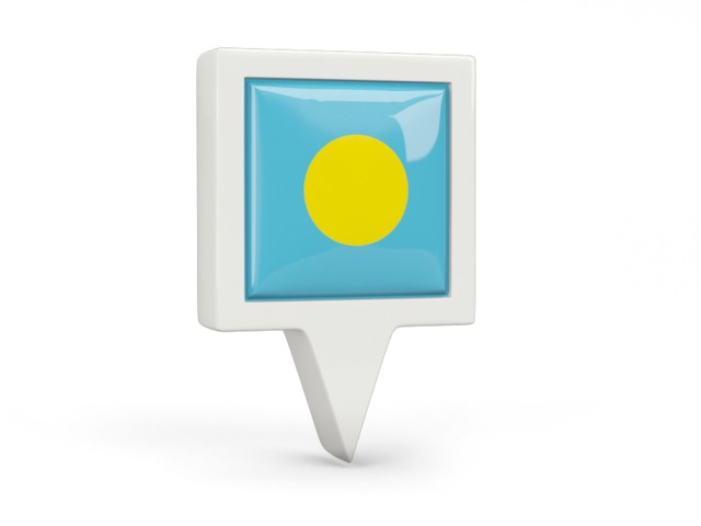 Square pin icon. Download flag icon of Palau at PNG format