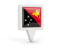 Papua New Guinea. Square pin icon. Download icon.