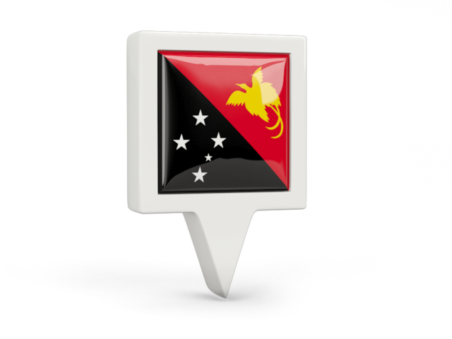 Квадратный флажок. Скачать флаг. Папуа — Новая Гвинея