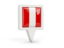 Peru. Square pin icon. Download icon.