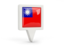 Taiwan. Square pin icon. Download icon.