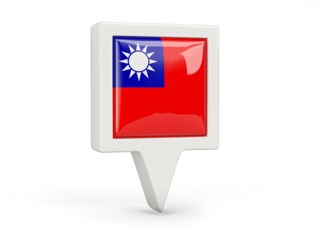 Square pin icon. Download flag icon of Taiwan at PNG format