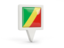 Republic of the Congo. Square pin icon. Download icon.