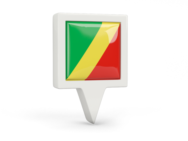 Square pin icon. Download flag icon of Republic of the Congo at PNG format