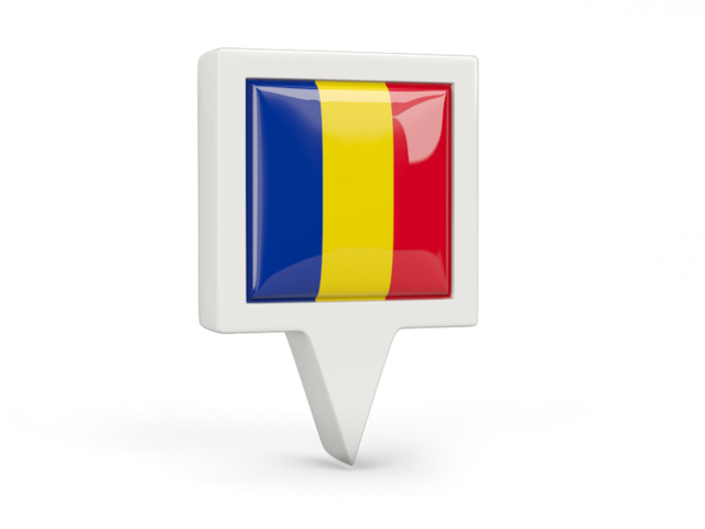 Square pin icon. Download flag icon of Romania at PNG format