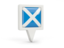 Scotland. Square pin icon. Download icon.