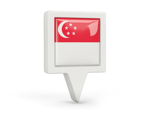 Square pin icon. Download flag icon of Singapore at PNG format