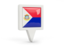 Sint Maarten. Square pin icon. Download icon.